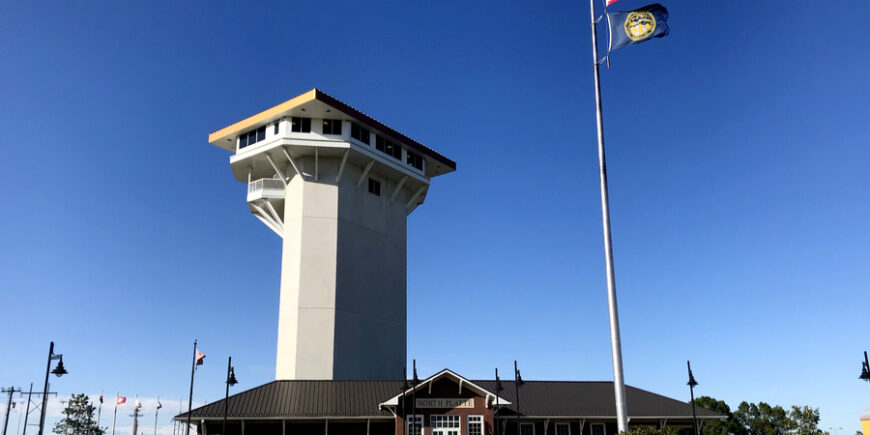 The Largest Rail Yard in the World and High School Football – Day 5 golden spike tower at the largest rail yard