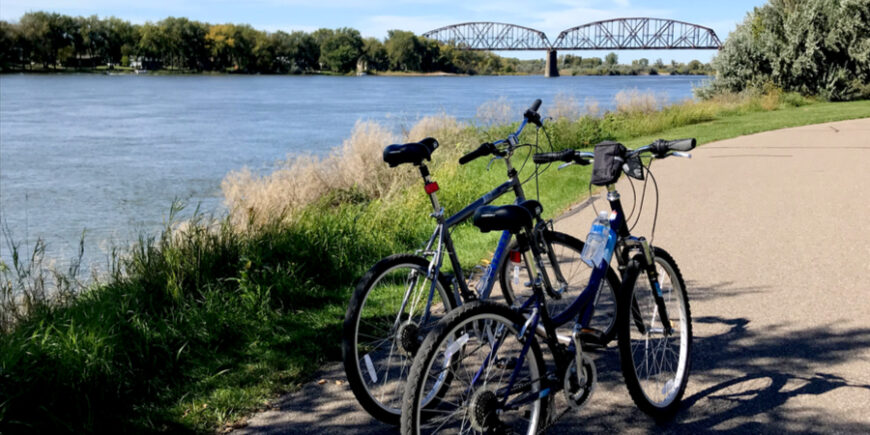 Biking Along The Missouri River and a Newscast Interview- Day 15 biking along the Missouri river