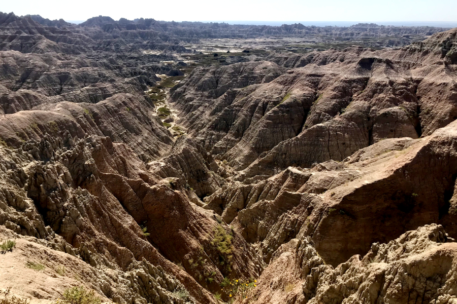hiking in the badlands