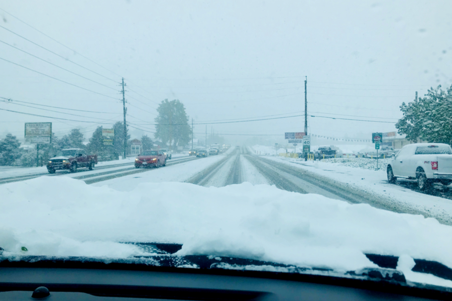 snowy drive in denver 