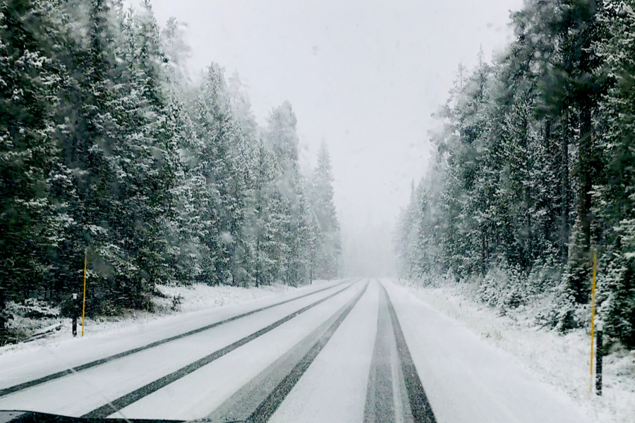 snow covered roads