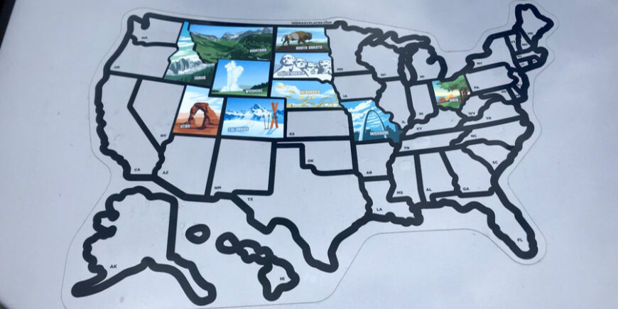 Filling In The State Map and Taking State Selfies – Day 50 Filling In The State Map and Taking State Selfies – Day 50
