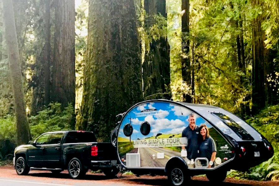 the truck in the redwoods