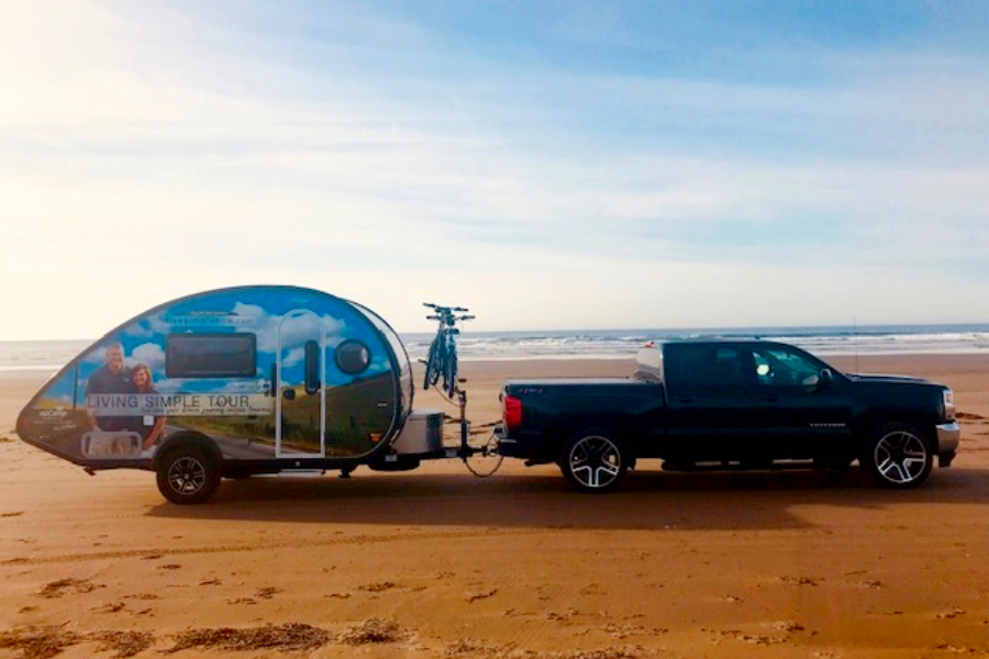 our camper on the world's longest beach 