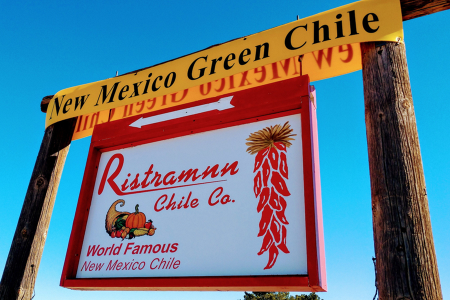 chile pepper ristras in New Mexico