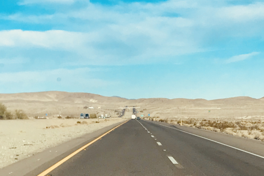 road in the mojave 