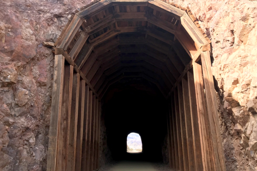 Reinforced tunnel while hiking to Hoover Dam