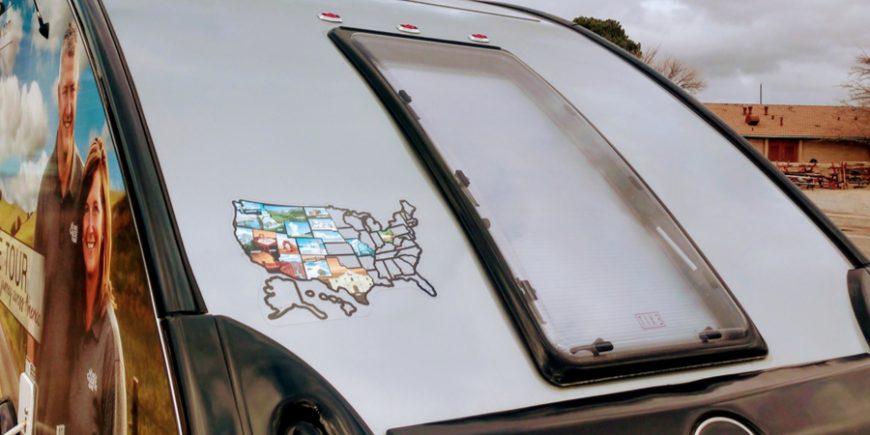 The State Sticker Map – Tracking Our Journey Across The U.S. – Day 113 state sticker map