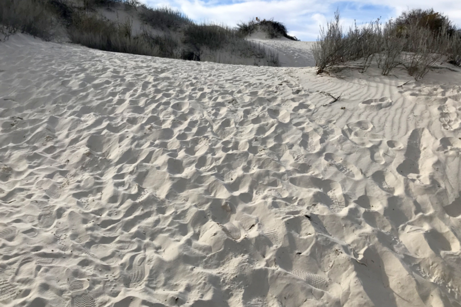 hiking in the dunes 