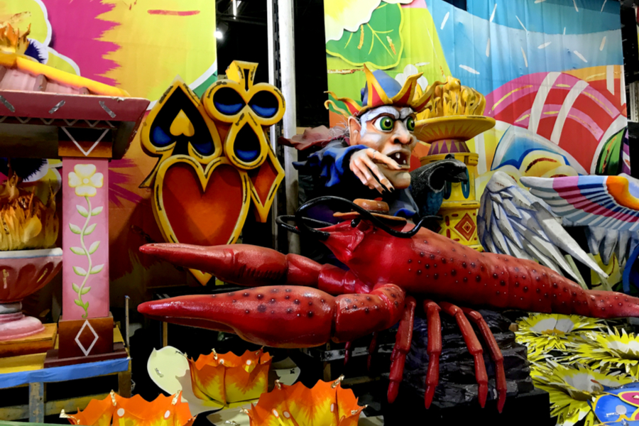 painted props at mardi gras world 