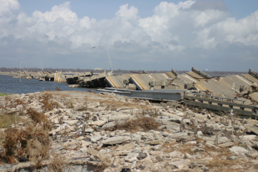 Hurrikán Katrina Biloxi híd 