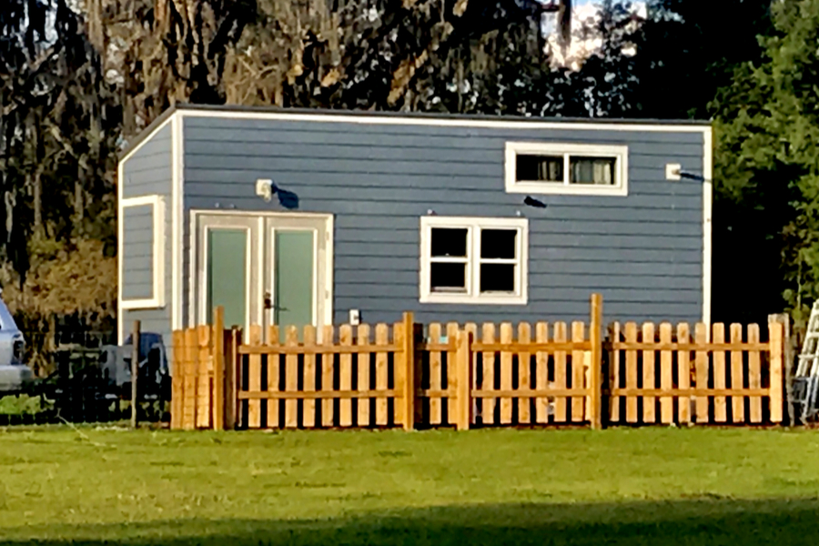 blue tiny home 