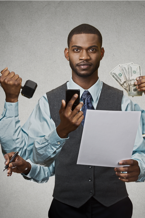 man learning how to balance work