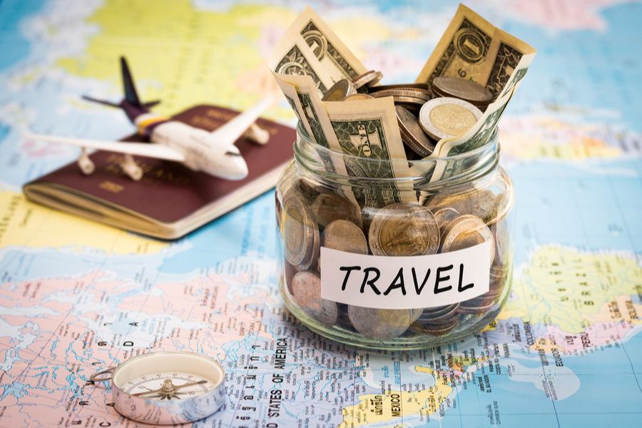 budget travel tips jar